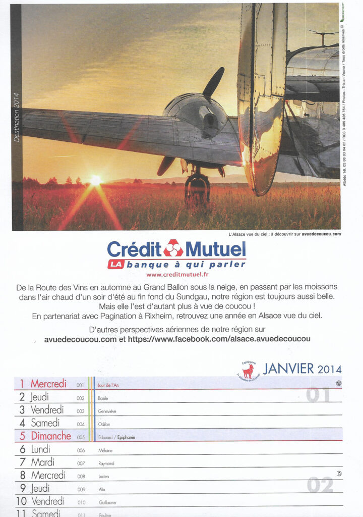 Calendrier du Crédit Mutuel - 2014